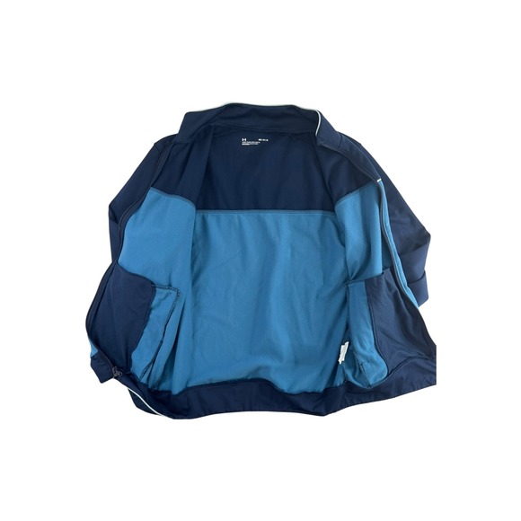 Under Armour Project Rock Track Jacket Full‎ Zip Athletic Warm Up Blue Mens M - Picture 3 of 6